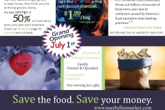 Maybelle\'s Market grand opening postcard back
